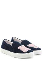 Joshua Sanders Joshua Sanders Felted Wool Slip-on Sneakers - Blue