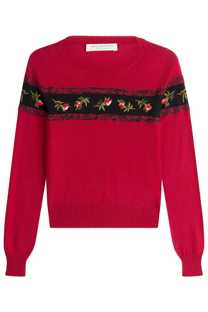Philosophy Di Lorenzo Serafini Philosophy Di Lorenzo Serafini Virgin Wool Pullover With Embroidery - Red