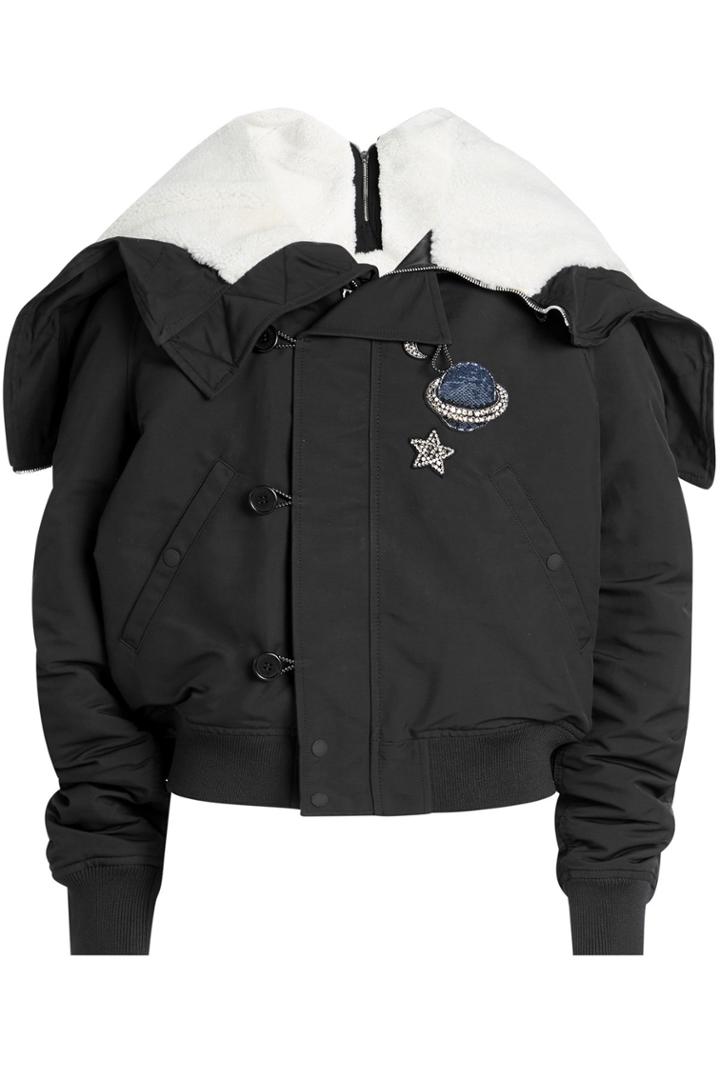 Markus Lupfer Markus Lupfer Embellished Jacket With Merino Shearling