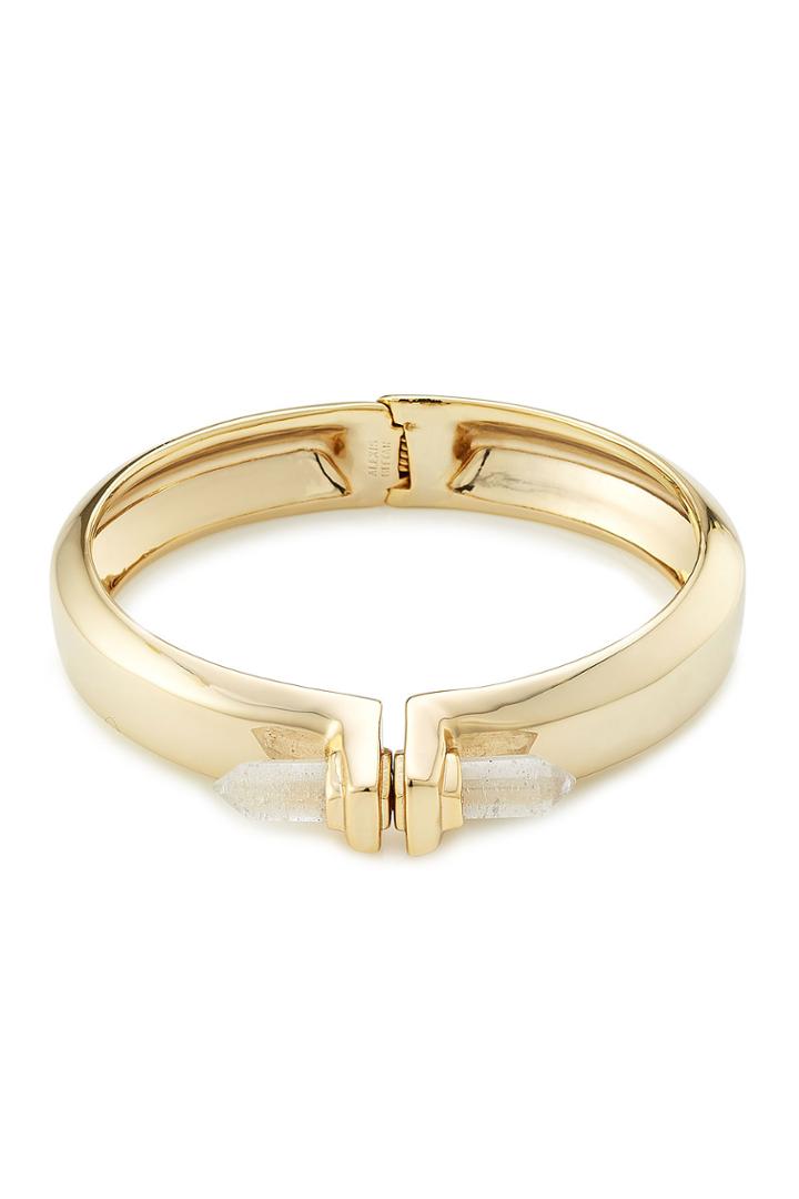 Alexis Bittar Alexis Bittar Hinged Bangle With Crystal - Gold
