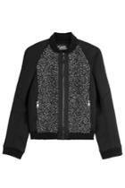 Karl Lagerfeld Karl Lagerfeld Bomber Jacket With Textured Panels - Black