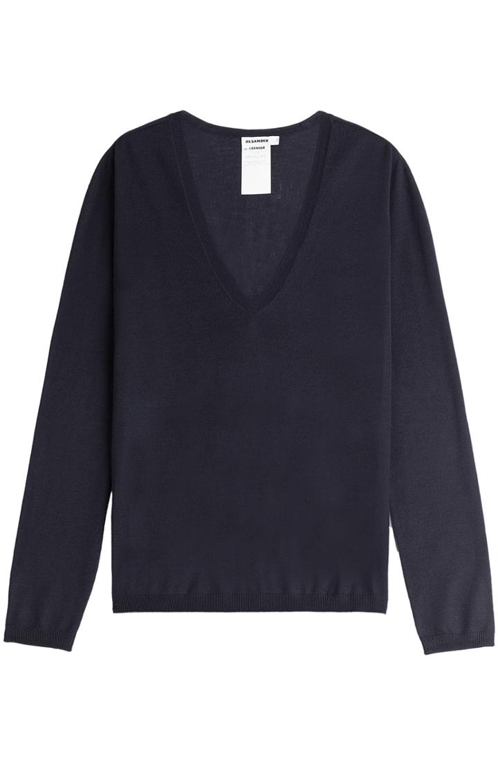 Jil Sander Silk-cashmere V-neck Pullover