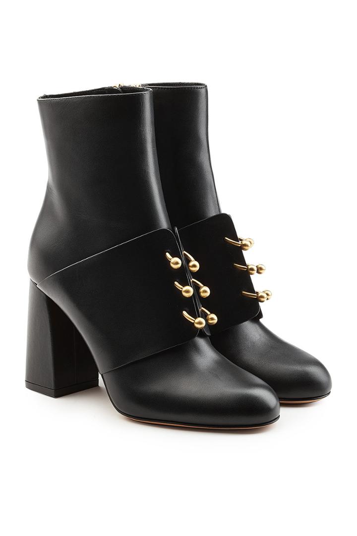 Red Valentino Red Valentino Embellished Leather Ankle Boots