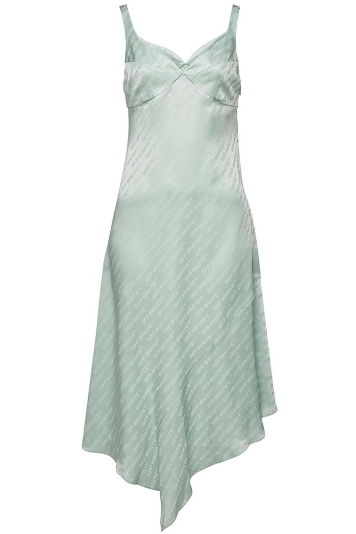 Off-white Off-white Logo Sleeveless Dress With Asymmetric Hem