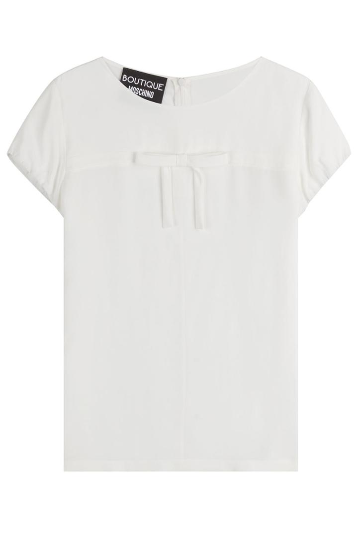 Boutique Moschino Boutique Moschino Silk Blend Top With Bow