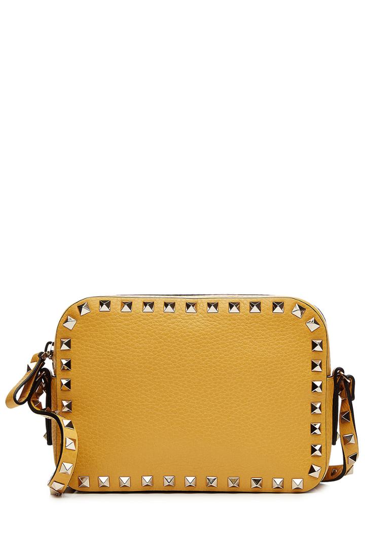 Valentino Valentino Leather Rockstud Shoulder Bag - Yellow