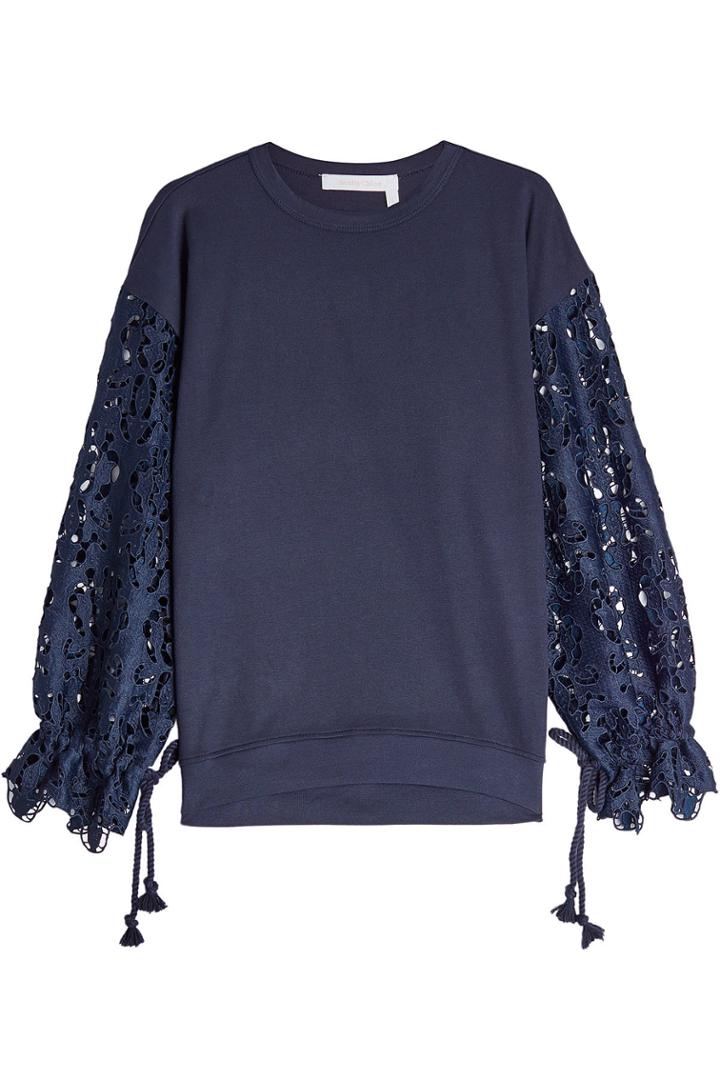 See By Chlo See By Chlo Lace And Jersey Top
