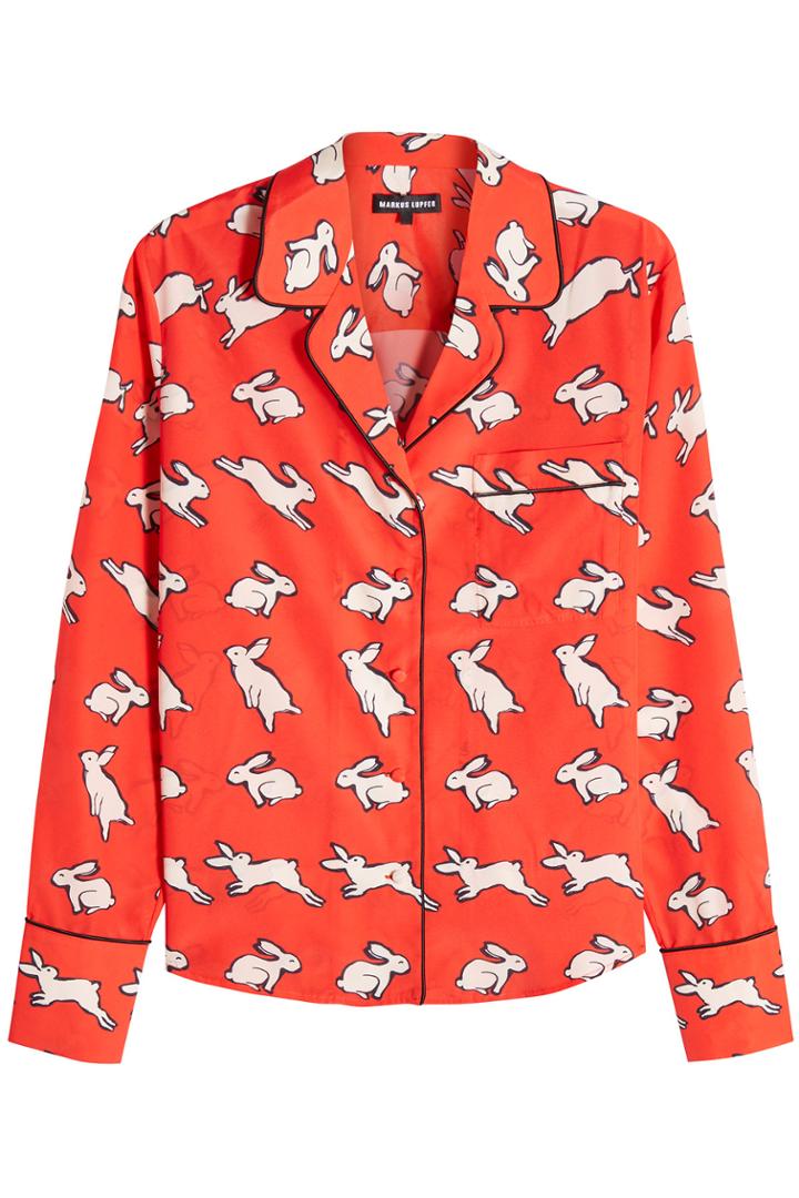 Markus Lupfer Markus Lupfer Printed Crepe Blouse