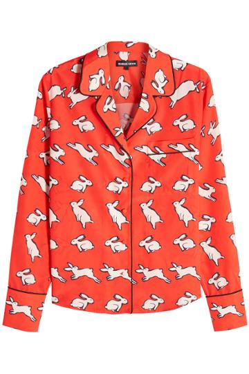 Markus Lupfer Markus Lupfer Printed Crepe Blouse