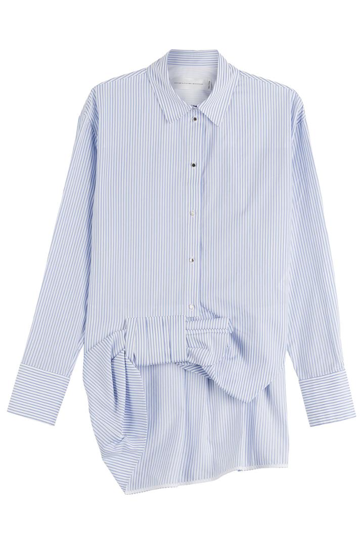 Victoria, Victoria Beckham Victoria, Victoria Beckham Striped Cotton Shirt With Gathered Bow - Stripes