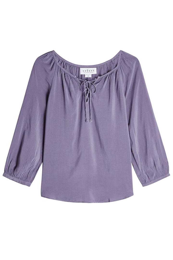 Velvet Velvet Blouse With Self-tie Detail