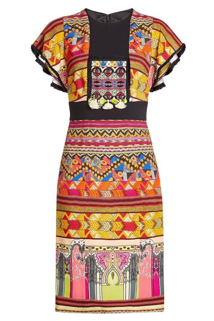 Etro Etro Printed Dress With Tassels And Fringed Trims