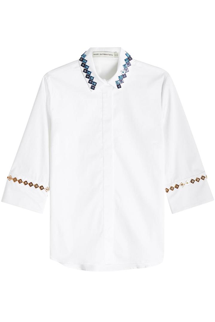 Mary Katrantzou Mary Katrantzou Rita Embellished Cotton Shirt