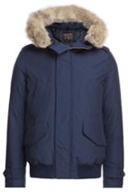 Woolrich Woolrich Polar Down Bomber Jacket With Fur-trimmed Hood - Blue