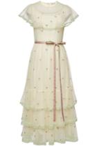 Red Valentino Red Valentino Dress With Embroidered Tulle
