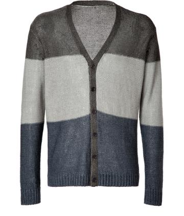 Edun Black/grey Colorblock Linen Cardigan