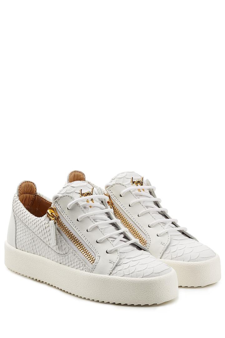 Giuseppe Zanotti Giuseppe Zanotti Textured Leather Sneakers - White