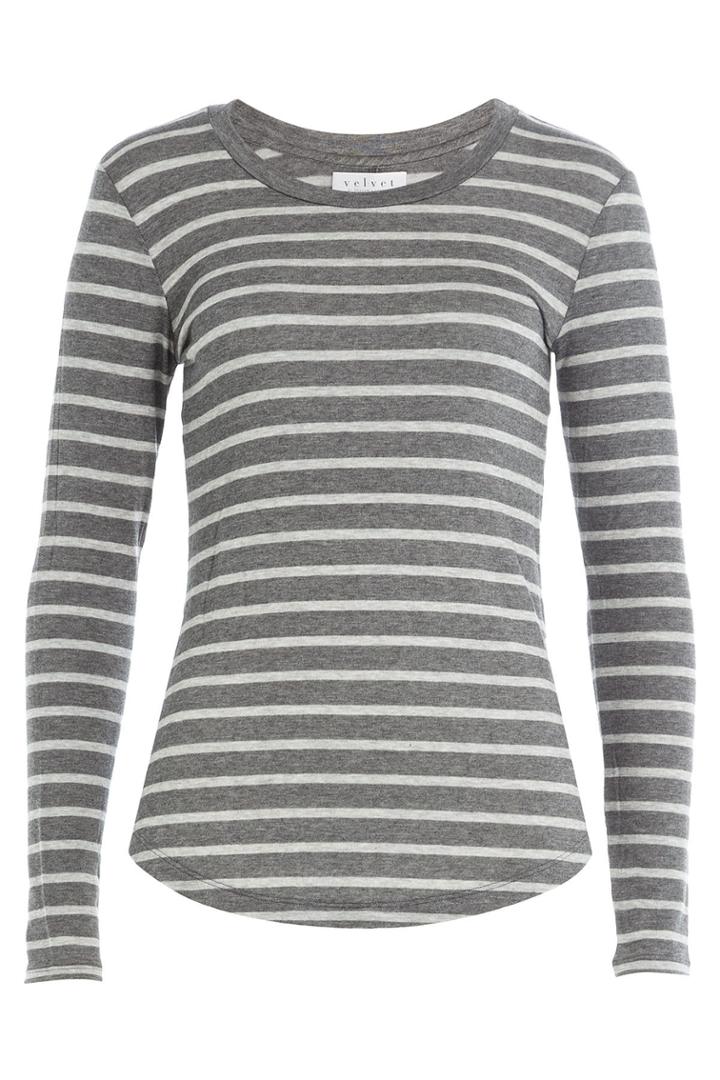 Velvet Velvet Long Sleeved Striped Top - Stripes