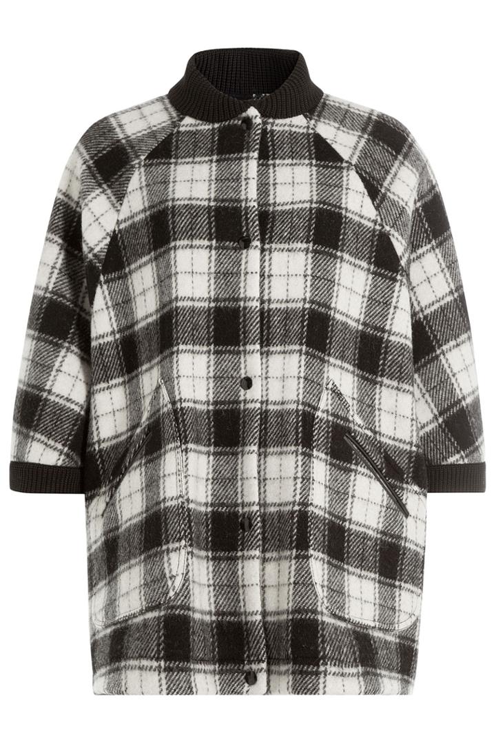 M Missoni M Missoni Wool Plaid Short Sleeve Cape - Multicolor