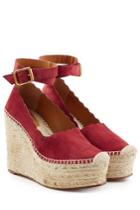 Chloé Chloé Suede Wedges - Red