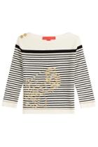 Hilfiger Collection Hilfiger Collection Striped Wool Embroidered Pullover - Blue