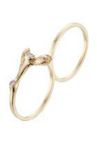 Sophie Bille Brahe Sophie Bille Brahe Arbre 18kt Yellow Gold Double Ring With White Diamonds