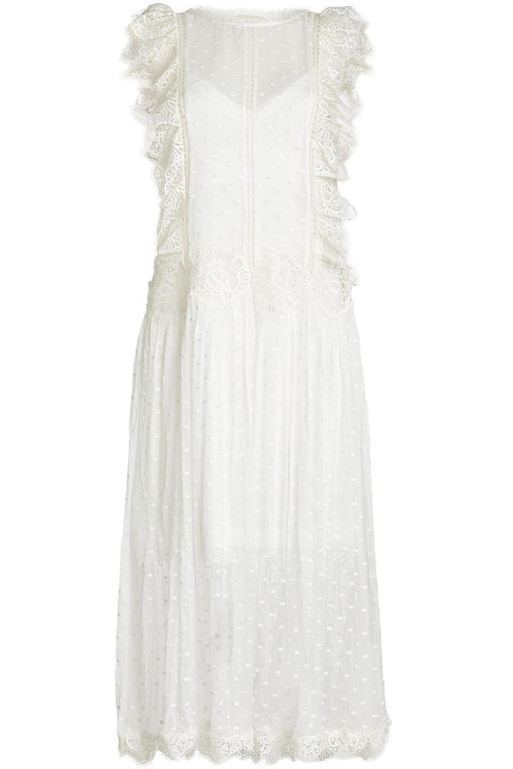 Zimmermann Zimmermann Embroidered Silk Dress With Crochet