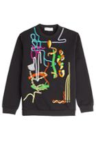 Peter Pilotto Peter Pilotto Embellished And Emroidered Cotton Sweatshirt - Black