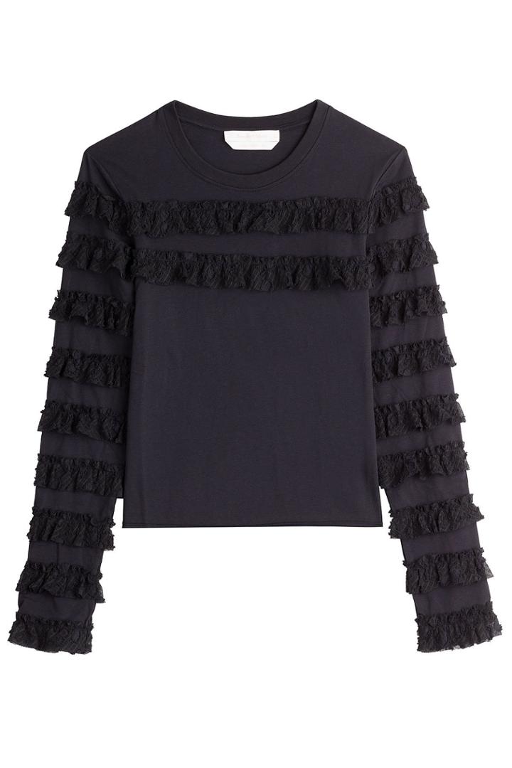 See By Chloé See By Chloé Cotton Top With Tiered Fringe