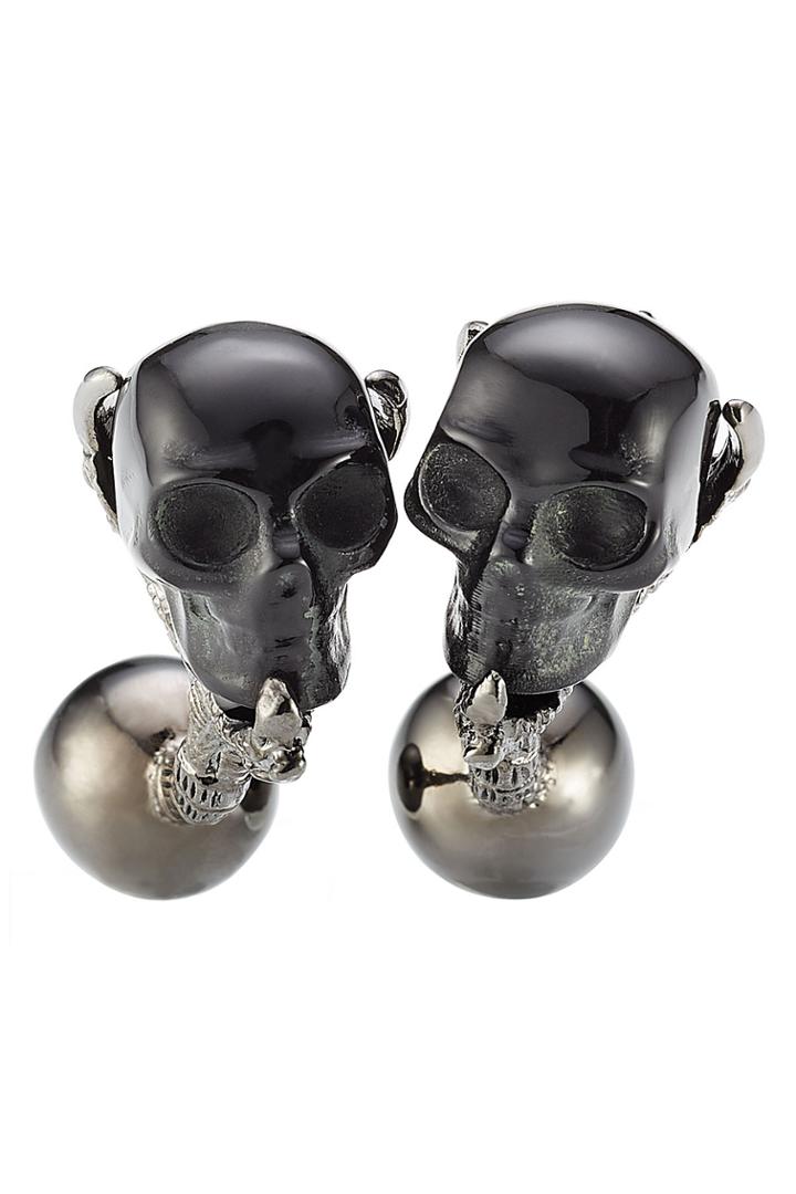 Alexander Mcqueen Alexander Mcqueen Skull Cufflinks - Black
