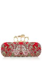 Alexander Mcqueen Alexander Mcqueen Embellished Satin Knuckle Clutch