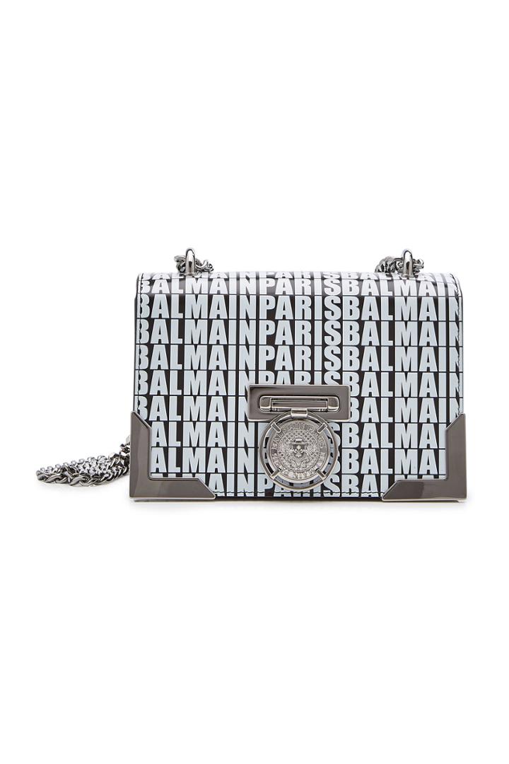 Balmain Balmain Bbox 20 Logo Leather Shoulder Bag
