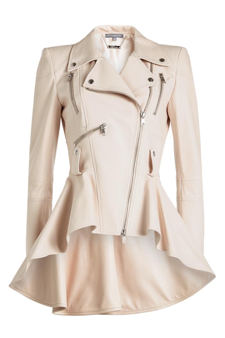 Alexander Mcqueen Alexander Mcqueen Leather Jacket With Peplum