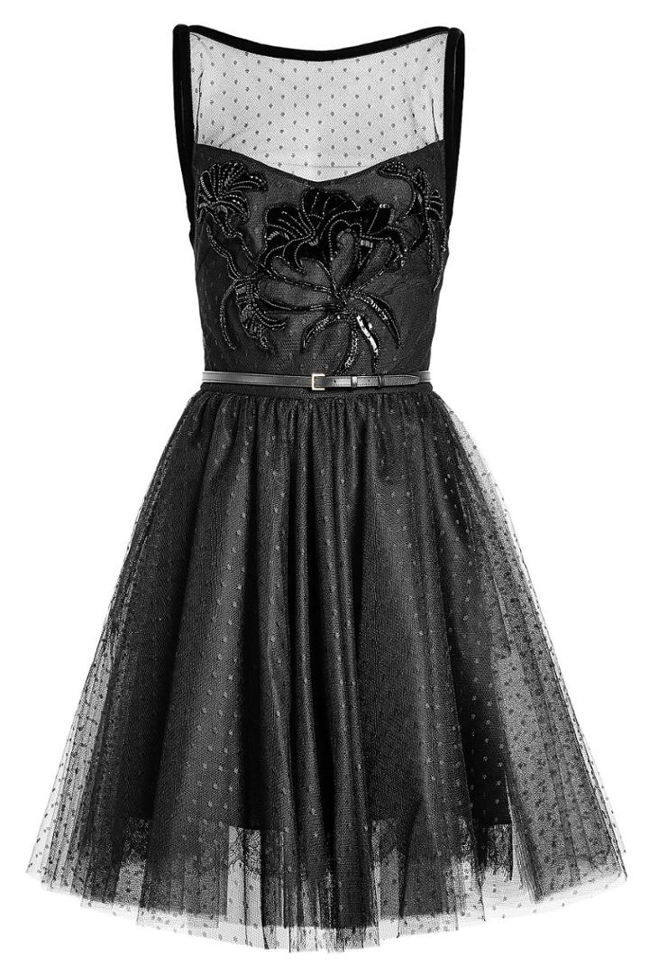 Elie Saab Elie Saab Point D'esprit Dress With Sequin Embellishment