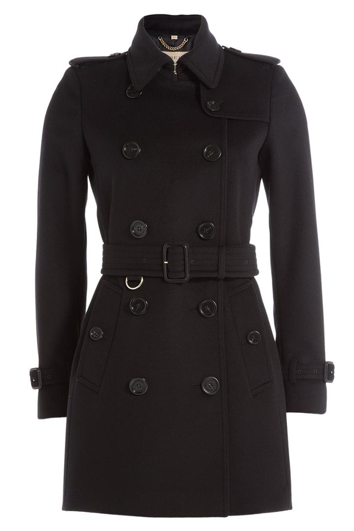 Burberry London Burberry London Wool Trench Coat - Black