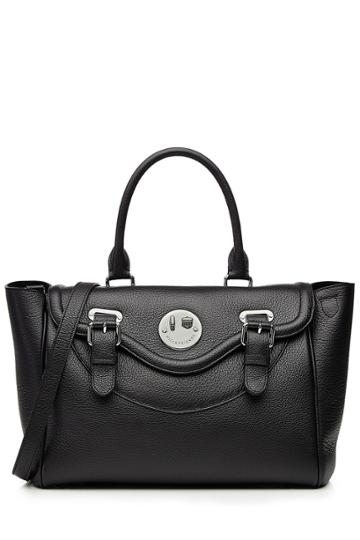 Hill & Friends Hill & Friends Happy Satchel Leather Tote - Black