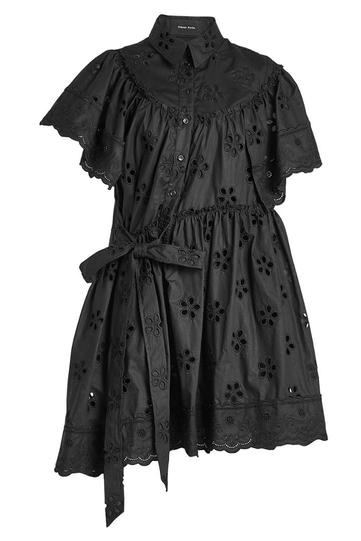 Simone Rocha Simone Rocha Asymmetric Cotton Dress With Cut-out Pattern