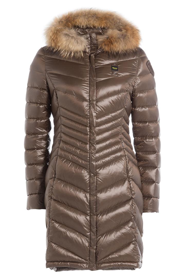 Blauer Blauer Quilted Down Coat With Fur Trim