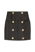 Balmain Balmain Striped Skirt With Embossed Buttons