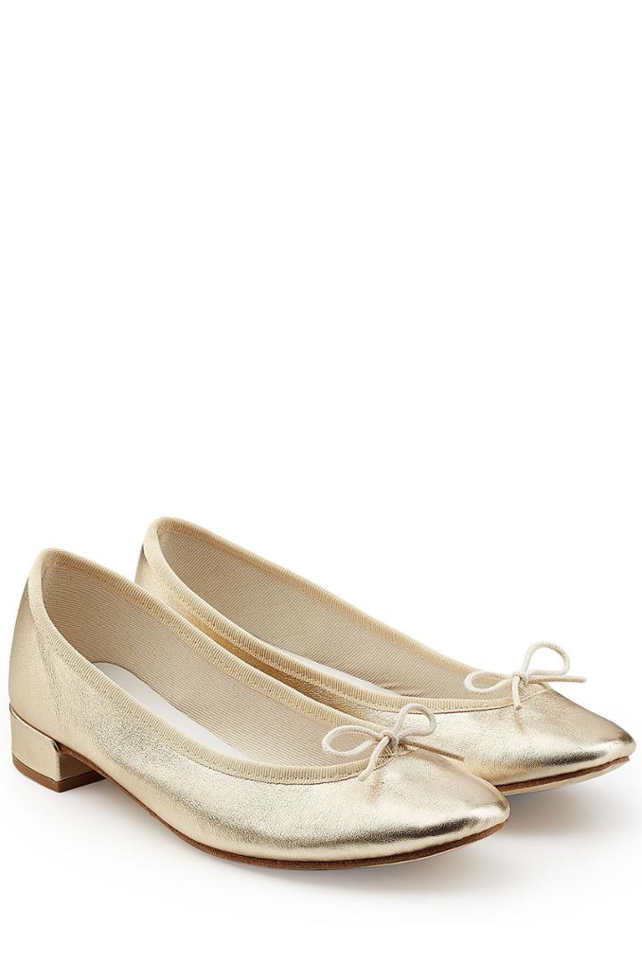Repetto Repetto Metallic Leather Ballerinas With Heel