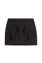 Anthony Vaccarello Anthony Vaccarello Wool Mini-skirt With Cargo Pockets - Black