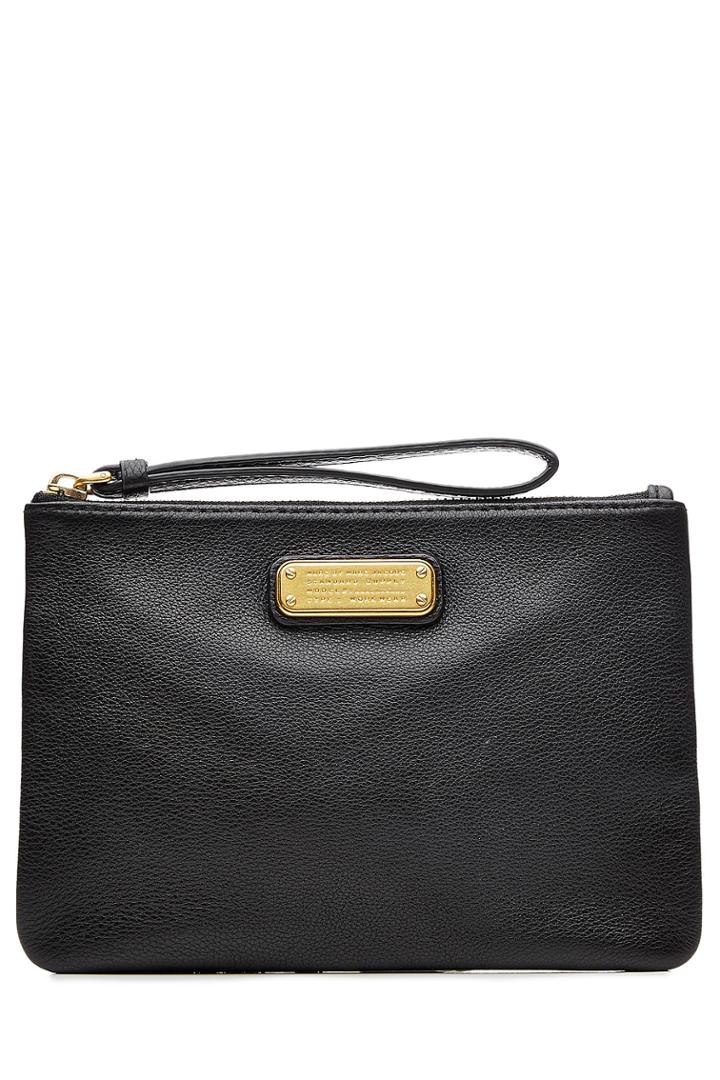 Marc By Marc Jacobs Marc By Marc Jacobs Zipped Leather Clutch - Black