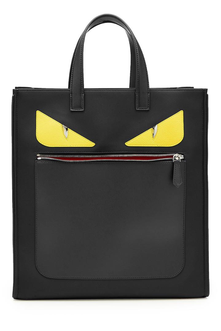 Fendi Fendi Embellished Tote With Leather