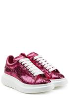 Alexander Mcqueen Alexander Mcqueen Glitter Leather Sneakers - Pink