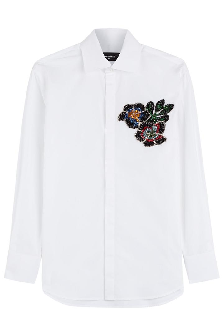 Dsquared2 Dsquared2 Embellished Cotton Shirt - White