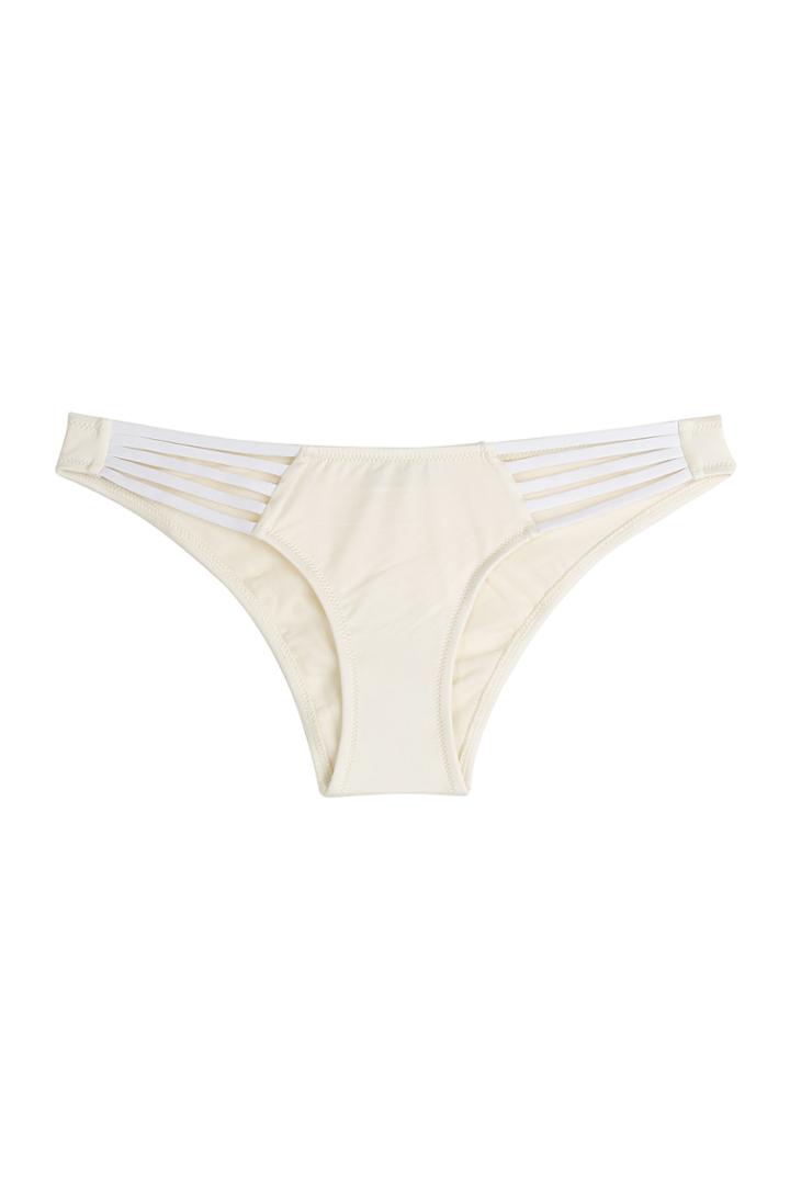 Paolita Paolita Two-tone Bikini Bottoms With Cut-out Detail - White