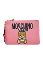 Moschino Moschino Bunny Teddy Printed Leather Clutch