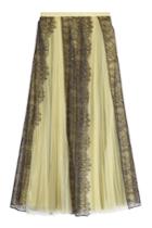 Burberry Burberry Silk Chiffon Skirt With Lace