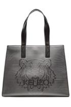 Kenzo Kenzo Leather Logo Tote - Silver