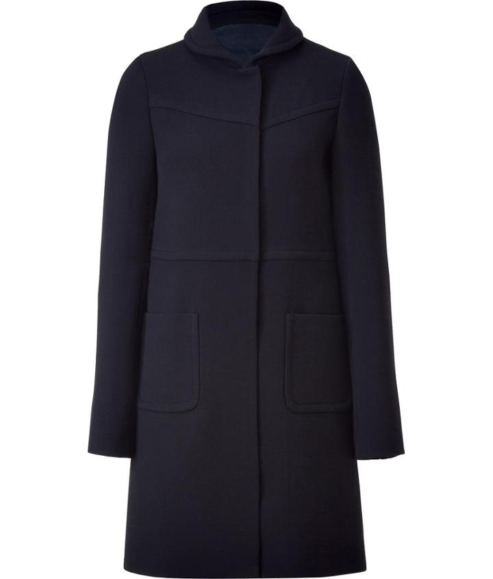 Jil Sander Navy Navy Hidden Button Coat